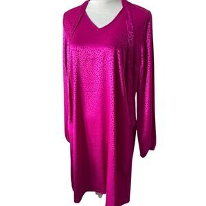 Vibrant Millenium Pink Leopard Print Dress Tie Neck Trending